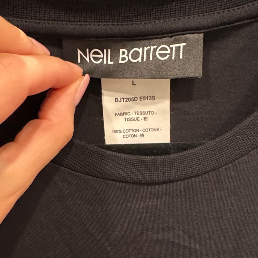 Neil Barrett black abstract lightning Short Sleeve Tee - Picture 3 of 3